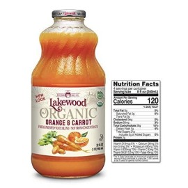 Lakewood Organic Orange Carrot Juice, 32-Ounce Bottles (Pack of 6)
