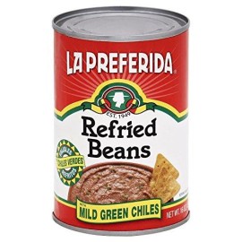 La Preferida Refried Beans Green Chiles, 16-Ounce (Pack of 12)