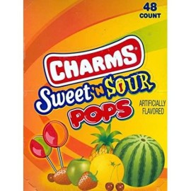 Charm Pops - Sweet and Sour Suckers 48-0.625 oz pops