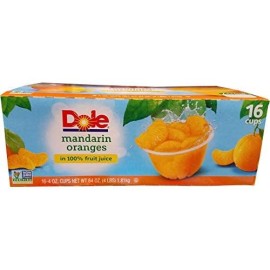 Dole Mandarin Oranges Fruit Cups - 16 x 4 Ounce - 64 Ounce