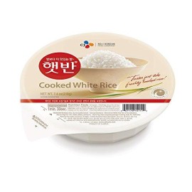 CJ Rice Cooked White Hetbahn, Gluten-Free & Vegan, Instant & Microwaveable, 7.4 Oz, 12 Count