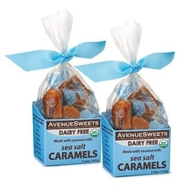 AvenueSweets - Handcrafted Dairy Free Vegan Individually Wrapped Soft Caramels - 2 x 5.2 oz Boxes - Sea Salt