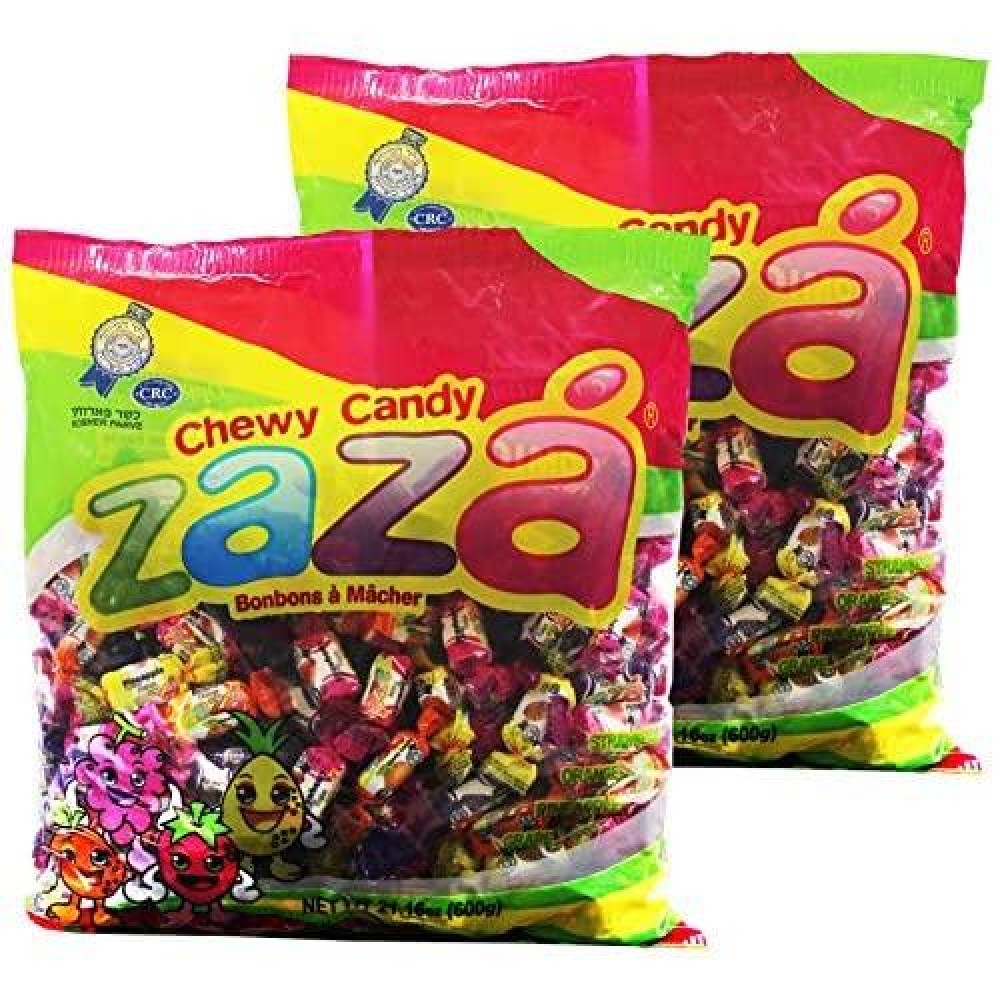 Zaza Assorted Bulk Chewy Candy, Colorful Flavorful Fruity Individually Wrapped Kosher Sweet candies, Halloween Trick or Treat, Variety Pack for Holiday Party, Valentines, Christmas, Thanksgiving, or Office Reception Desk As Seen BH Photo & Chase Bank