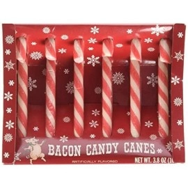 Archie McPhee Bacon Candy Canes, 3.8 Ounce, 6 Pack