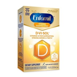 Enfamil Baby Vitamin D-Vi-Sol Vitamin D Liquid Supplement Drops For Infants, Supporting Strong Teeth & Bones In Newborn Babies, Easy-To-Use, Gluten-Free, 50 Ml Dropper Bottle