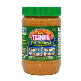 Teddie All Natural Peanut Butter, Super Chunky, 26-Ounce Jar (Pack of 3)