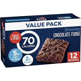 Fiber One Brownies, 90 Calorie Bar, Chocolate Fudge Brownie, Value Pack, 10.6 oz, 12 ct