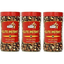 Elite Instant Pure Coffee, 7ounce Tin, (3 Pack)