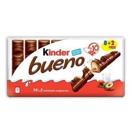 Kinder Bueno bar, Hazelnut, 1.51 Ounce ( 20 Bars - Pack of 10)