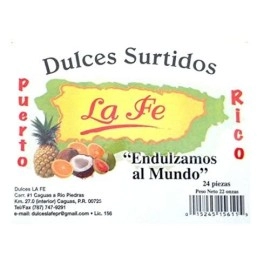 Assortment Sweets of Puerto Rico (Surtido De Dulces Tipicos De Puerto Rico) 24 Pieces (1 Oz Each/piece) By Fabrica De Dulces La Fe