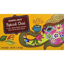 Trader Joes Spiced Chai (A Rich, Robust Blend Of Assam Black Tea & Exotic Spices), 20 Tea Bags (1 Box)