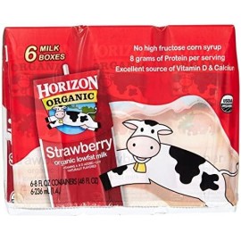 Horizon Organic Dairy Single Serve 1% Strawberry Milk, 8 Fl Oz, 6 Count