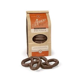 Asher's Chocolate Chocolate Covered Pretzels Gourmet Sweet and Salty Candy Small Batches of Kosher Chocolate Family Owned Since 1892 (6.5oz Dark Chocolate)