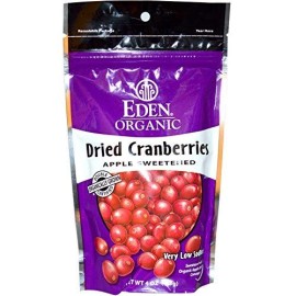 Eden Foods Organic Dried Cranberries Sweetened with Apple Juice - 4 oz