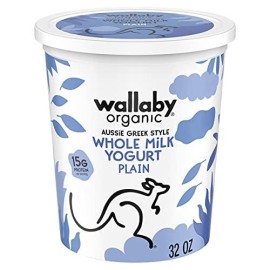 Wallaby Organic Aussie greek Whole Milk Yogurt, Plain, 32 oz USDA Organic