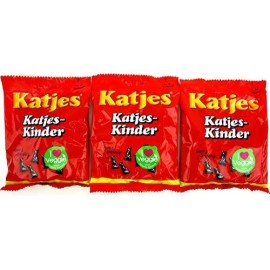 Katjes-Kinder Licorice Cats, 7.05 oz Bags in a BlackTie Box (Pack of 3)