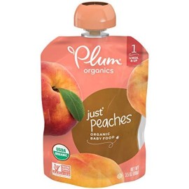 Plum Organics Baby Stage 1 Food, Just Peaches, 3.5 oz