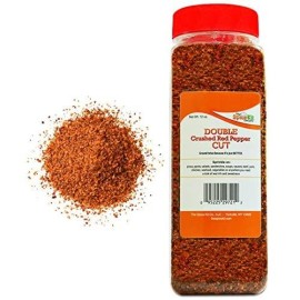 Double Cut Crushed Red Pepper - 12 oz. - Virtually No Seeds - Red Pepper Flakes - Medium Hot Spice - Great Foodie Gift