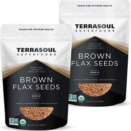 Terrasoul Superfoods Organic Brown Flax Seeds, 4 Lbs (2 Pack)