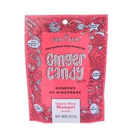 Gem Gem Ginger Candy Chewy Ginger Chews (Mango, 5.0oz, Pack of 1)
