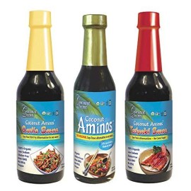 Coconut Secret Coconut Aminos Teriyaki Sauce, Garlic Sauce, and Aminos (Bundle) (1-Pack of 3)