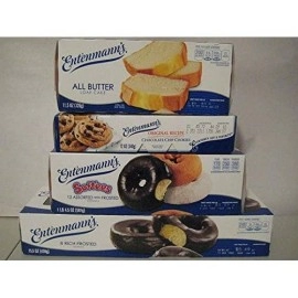 Entenmanns Cakes Traditional Bundle: All Butter Loaf Cake  Original Recipe Chocolate Chip Cookies  Softees 12 Assorted Donuts  Rich Frosted Chocolate Donuts Bundle!