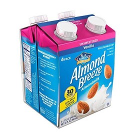 Almond Breeze, Dairy Free Almondmilk, Unsweetened Vanilla, 8 Ounce , Pack of 4