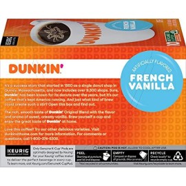 Dunkin' Donuts French Vanilla Flavored Coffee K-Cup, 10 ct