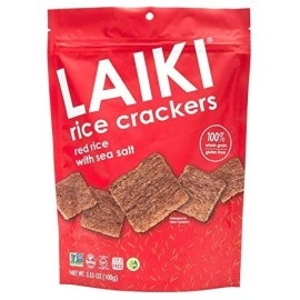 LAIKI Red Rice Crackers - Gluten Free Rice Snacks - Deliciously Light and Airy Crunch - Allergen-Friendly, Vegan,FODMAP Friendly Rice Crackers Red Rice Sea Salt - 3.53 Ounce (Pack of 1)
