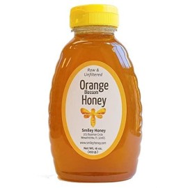 Smiley Honey - Raw, Unfiltered, Organic Orange Blossom Honey (16 oz)