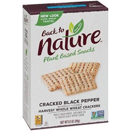 Back to Nature Crackers, Non-GMO Cracked Black Pepper Harvest Whole Wheat, 8.5 Ounce