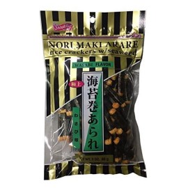 Nori Maki Arare Rice Crackers with Seaweed Wasabi Flavor 3 oz per Pack (2 Pack)