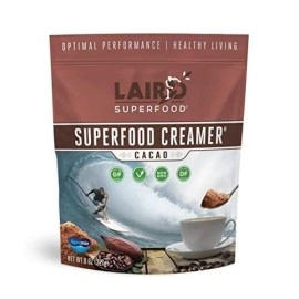 Laird Superfood Non-Dairy Coffee Creamer Cacao, Shelf-Stable Superfood Non-Dairy Powder Creamer, Gluten Free, Non-GMO, Vegan, 8 oz. Bag, Pack of 1