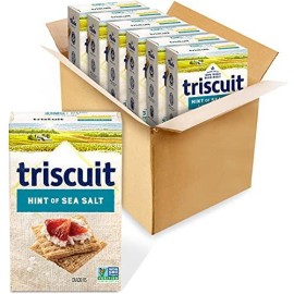 Triscuit Hint of Sea Salt Whole Grain Wheat Crackers, 8.5 oz (pack of 6)