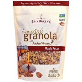 Erin Bakers Homestyle granola, Maple Pecan, Ancient grains, Vegan, cereal, 12-ounce bag