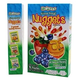 Fruit Juice Nuggets Gift Box Snack - 3 Boxes Of 8 Pack - Kosher All Natural Flavors Vitamin C - By Ausome