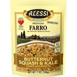 Alessi Autentico  Premium Seasoned Roman Grain Farro  Cooks Like Risotto  Heart Healthy  Easy To Prepare  7Oz (Butternut Squash & Kale  Pack Of 6)