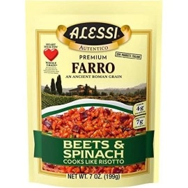 Alessi Autentico  Premium Seasoned Roman Grain Farro  Cooks Like Risotto  Heart Healthy  Easy To Prepare  7Oz (Beets & Spinach  Pack Of 6)