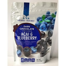 Chocolate Covered Blueberries and Acai Berries - 7oz Package of Delicious Dark Chocolate Covered Blueberry and Acai