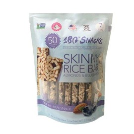 180 Snacks Pre-Meal Snack Skinny Rice Bar with Himalayan Salt 1 Pack, 3.22oz (Blueberry & Almond)