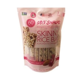 180 Snacks Pre-Meal Snack Skinny Rice Bar With Himalayan Salt 1 Pack, 3.22Oz (Cranberry & Almond)
