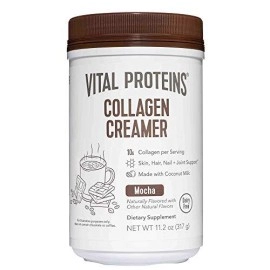 Vital Proteins Collagen Coffee Creamer, No Dairy & Low Sugar Powder with Collagen Peptides Supplement - Supporting Healthy Hair, Skin, Nails with Energy-Boosting MCTs - Mocha 11.2oz