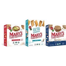 Marys Gone Crackers Real Thin Crackers, Made with Real Organic Whole Ingredients, Gluten Free, Garlic Rosemary, 5 Ounce (Pack of 1)