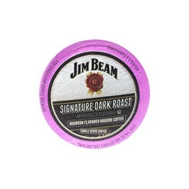 Jim Beam Signature Dark Roast Bourbon Flavored Single Serve coffee 35 cups Keurig 2.0 compatible