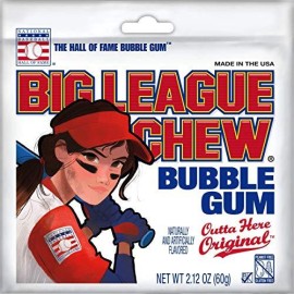 Big League Chew Female Softball Outta Here Original Bubble Gum, 2.12-Ounce Pouches (Pack of 12)