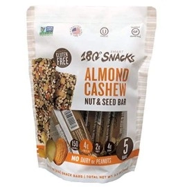 180 Snacks Fruit Nut & Seed crunch Bar 1 Pack, 5 Snack Bars (Almond cashew)