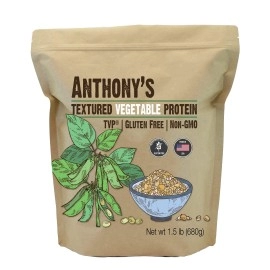 Anthonys Textured Vegetable Protein, TVP, 15 lb, gluten Free, Vegan, Made in USA, Unflavored