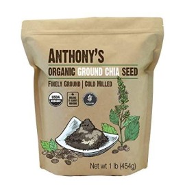 Anthonys Organic Ground Chia Seed, 1 lb, Finely Ground, Cold Milled, Gluten Free, Non GMO