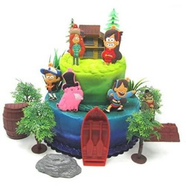 Gravity Falls Deluxe Birthday Cake Topper Set Featuring Gravity Fall Characters And Themed Accessories
