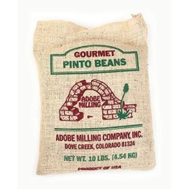 Adobe Milling Pinto Beans 10 Lb In Burlap Bag Grown In The Usa
